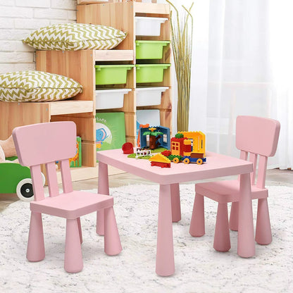 3 Pcs Kids Table and Chair Set Toddler Activity Center Children Writing Desk