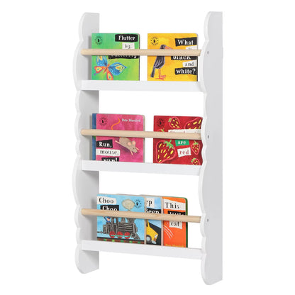 Children'S Bookshelf Kid'S Bookcase Wall Shelf Book Organizer with 4 Shelves for Book Magazine Storage Kids Room Home