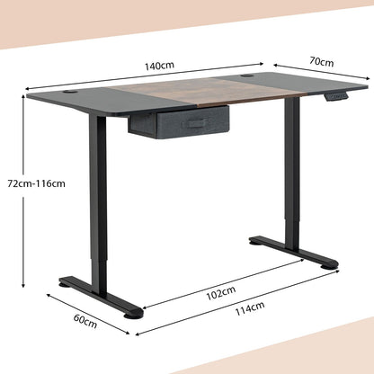 Electric Height Adjustable Standing Desk with USB Charging Port