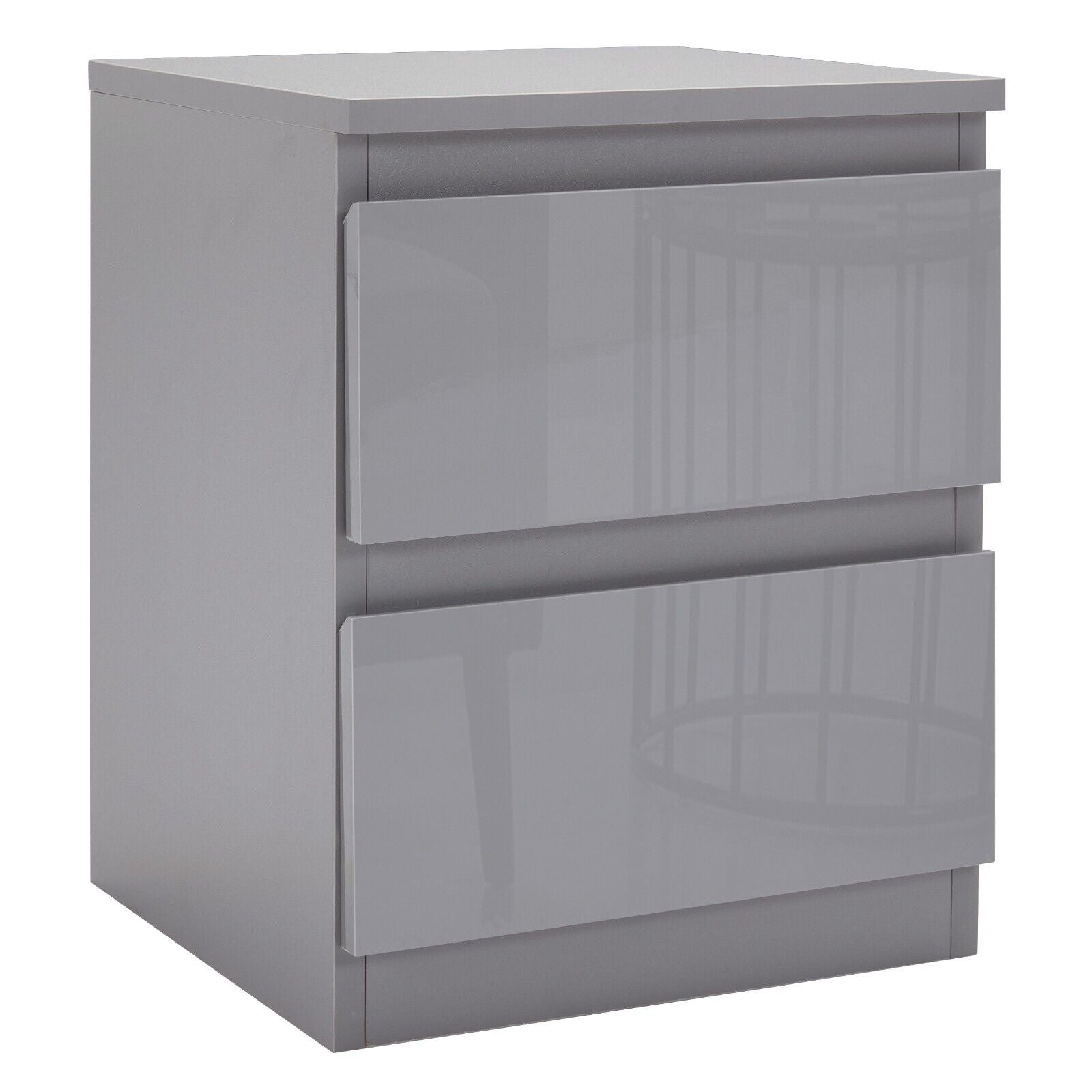 High Gloss Chest of Drawers Bedside Cabinet Tall Wide Storage Bedroom Furniture