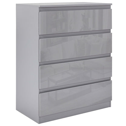 High Gloss Chest of Drawers Bedside Cabinet Tall Wide Storage Bedroom Furniture