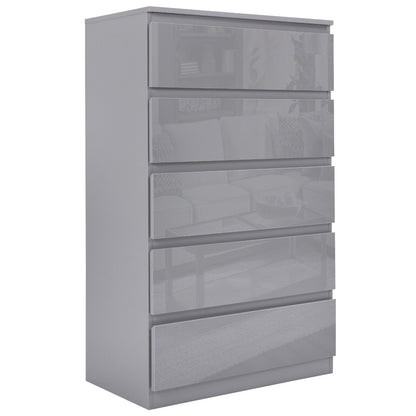 High Gloss Chest of Drawers Bedside Cabinet Tall Wide Storage Bedroom Furniture