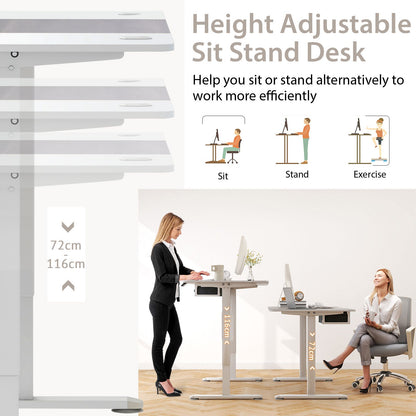 Electric Height Adjustable Standing Desk with USB Charging Port