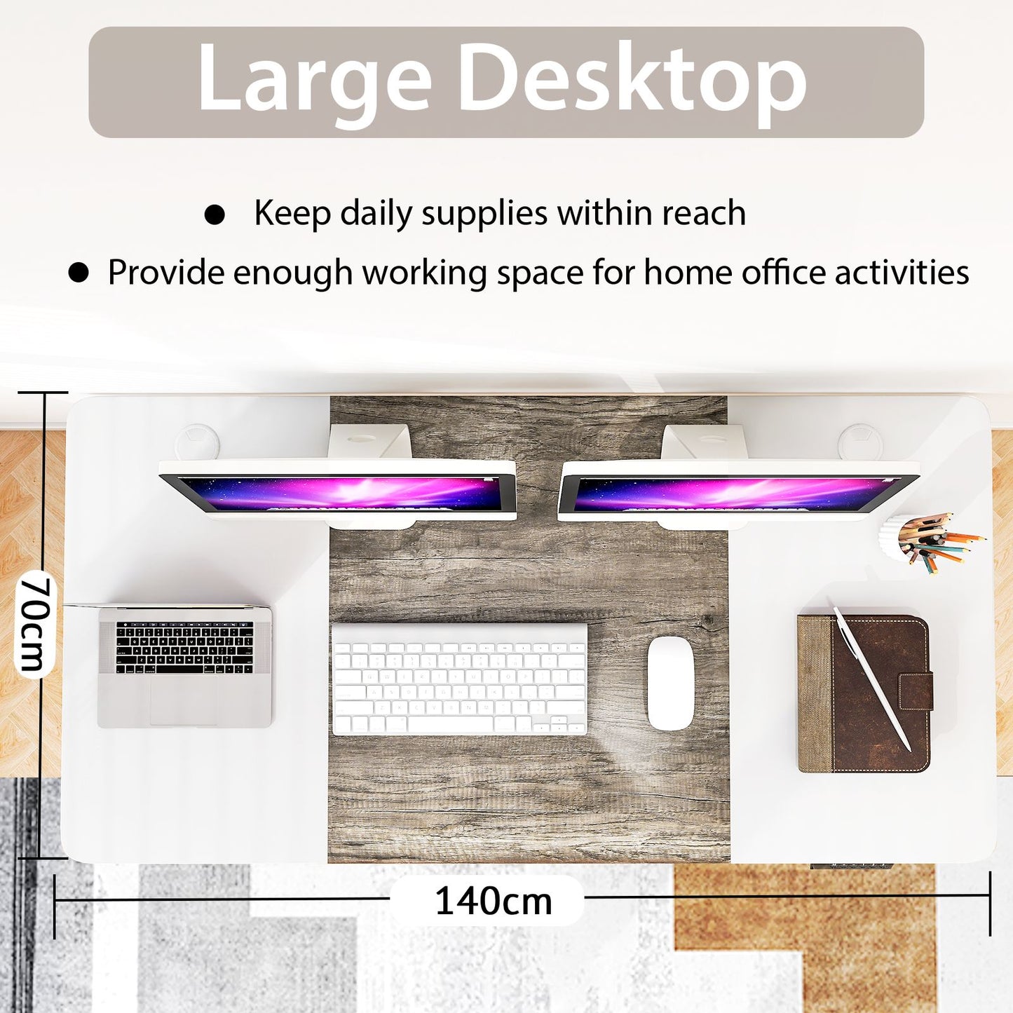 Electric Height Adjustable Standing Desk with USB Charging Port