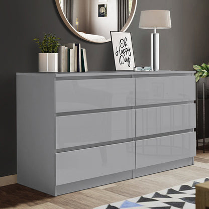 High Gloss Chest of Drawers Bedside Cabinet Tall Wide Storage Bedroom Furniture