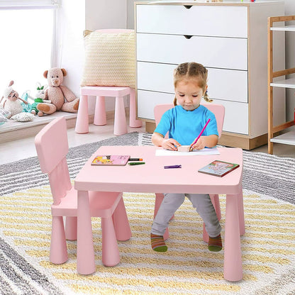 3 Pcs Kids Table and Chair Set Toddler Activity Center Children Writing Desk