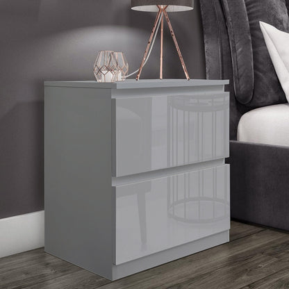 High Gloss Chest of Drawers Bedside Cabinet Tall Wide Storage Bedroom Furniture